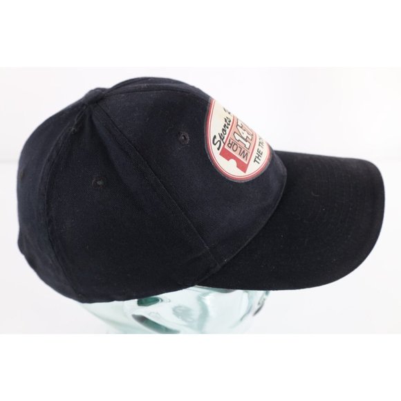 Vintage Distressed Spell Out WLQR 1470 Sports Radio The Ticket Hat Cap Black - Picture 2 of 7